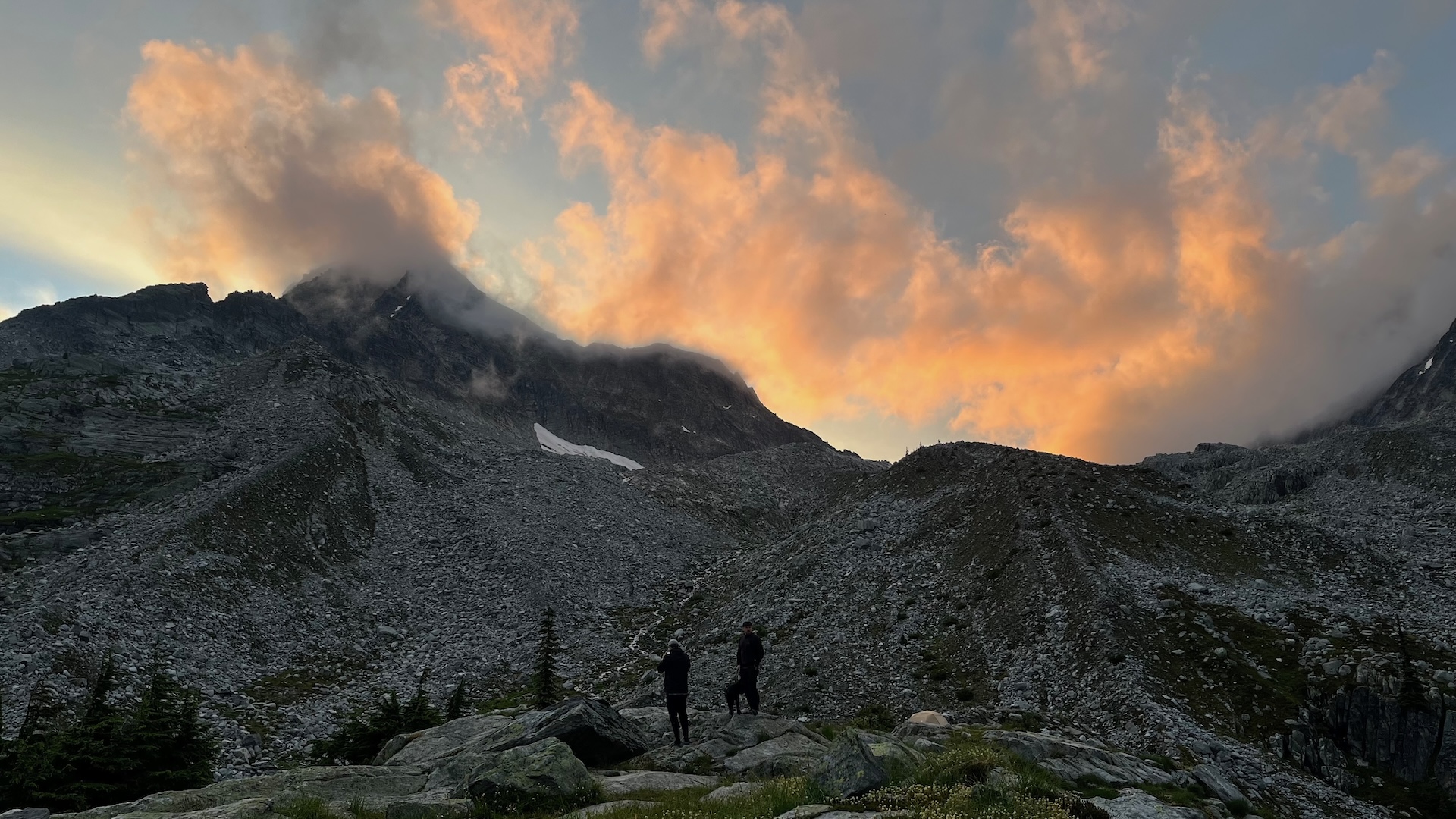 Serene mountain landscape representing peace and healing